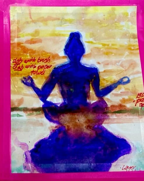 Watercolor Figures: Yoga Pose